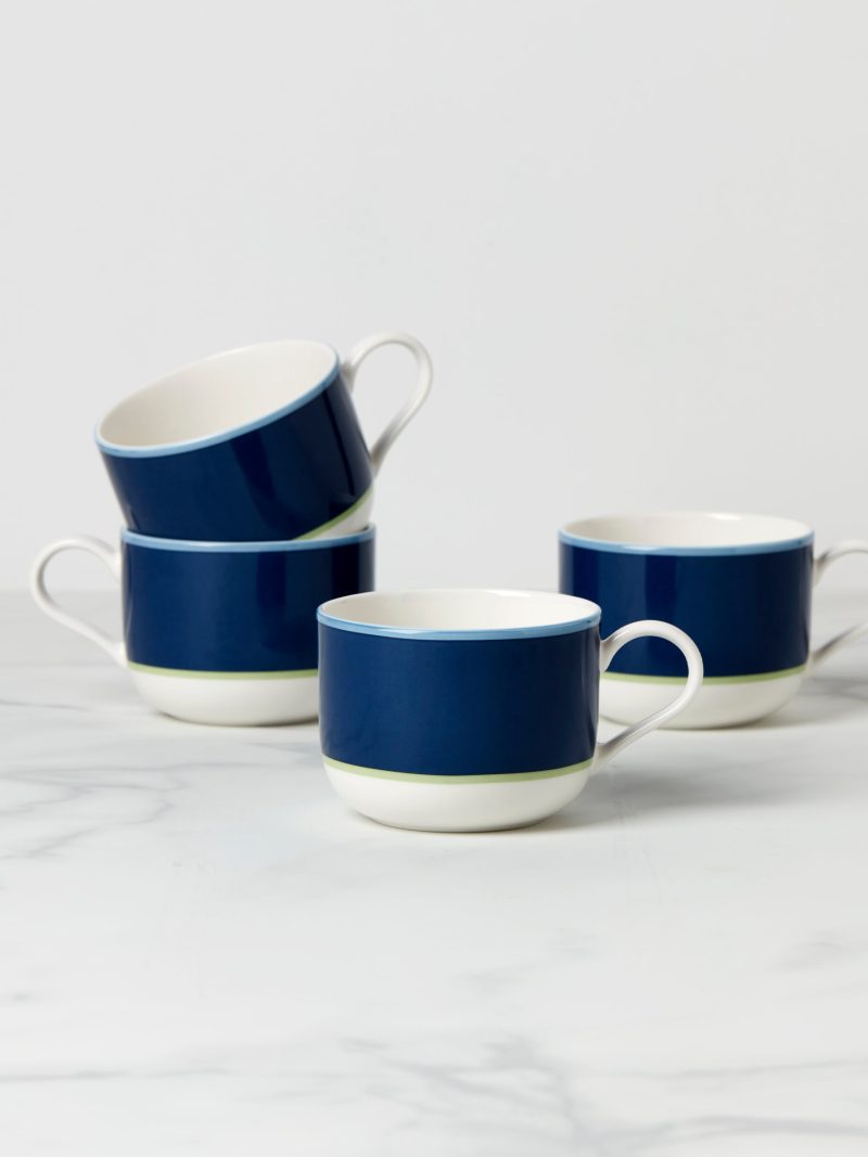 Make It Pop Mugs - Set of 4 - Navy/Green